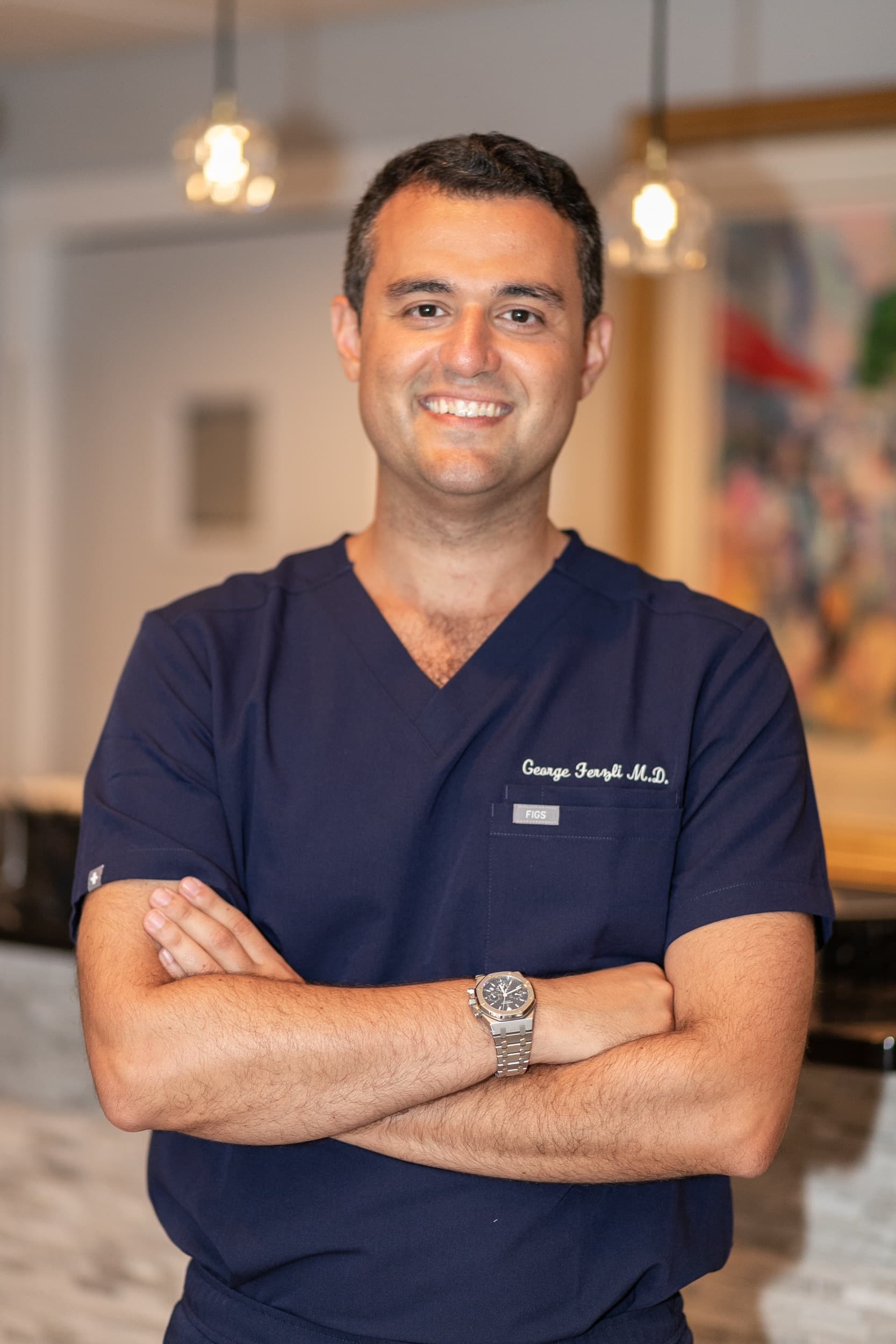 Dr. George Ferzli, double board-certified facial plastic surgeon, in his Upper East Side practice