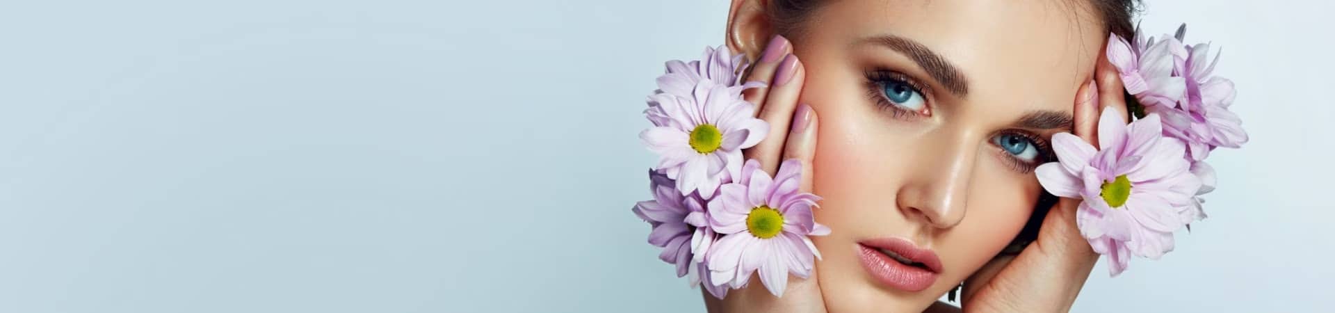 A patient of the practice photographed with flowers, Upper East Side, New York